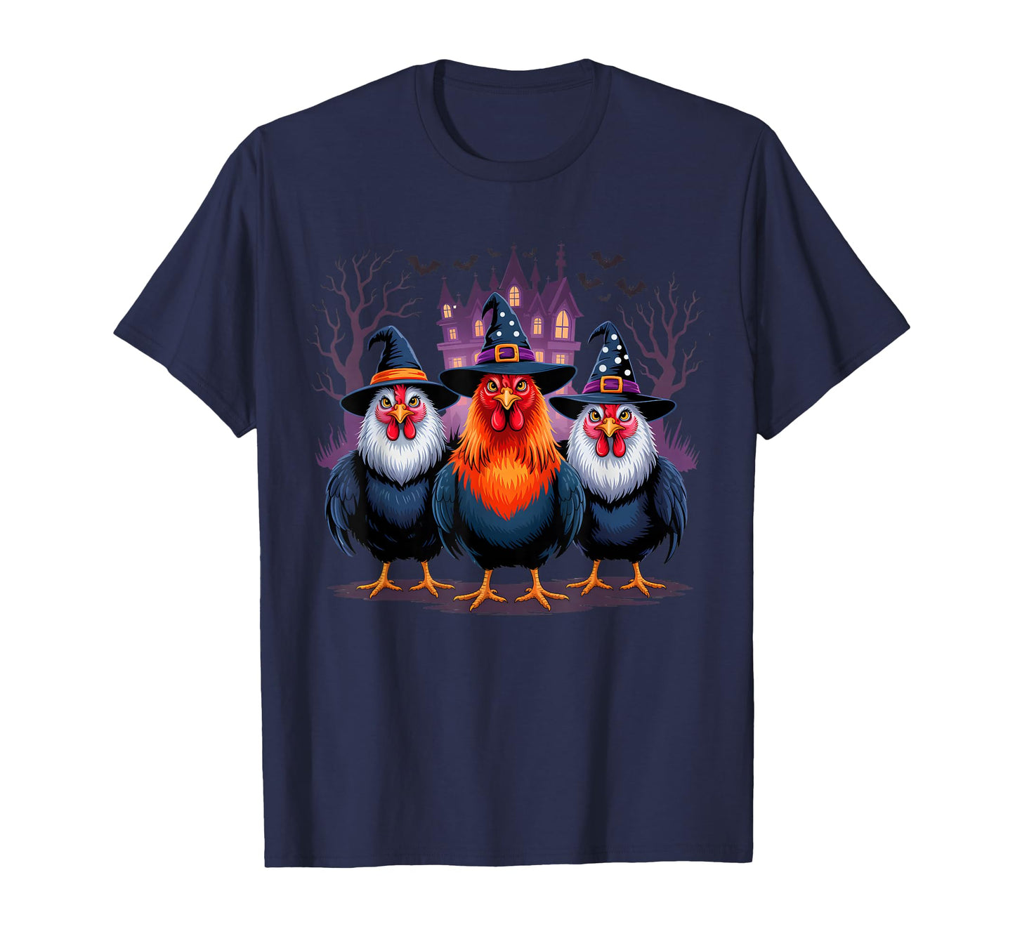 Funny Halloween Chicken Witch Spooky Season Women Men Farmer T-Shirt