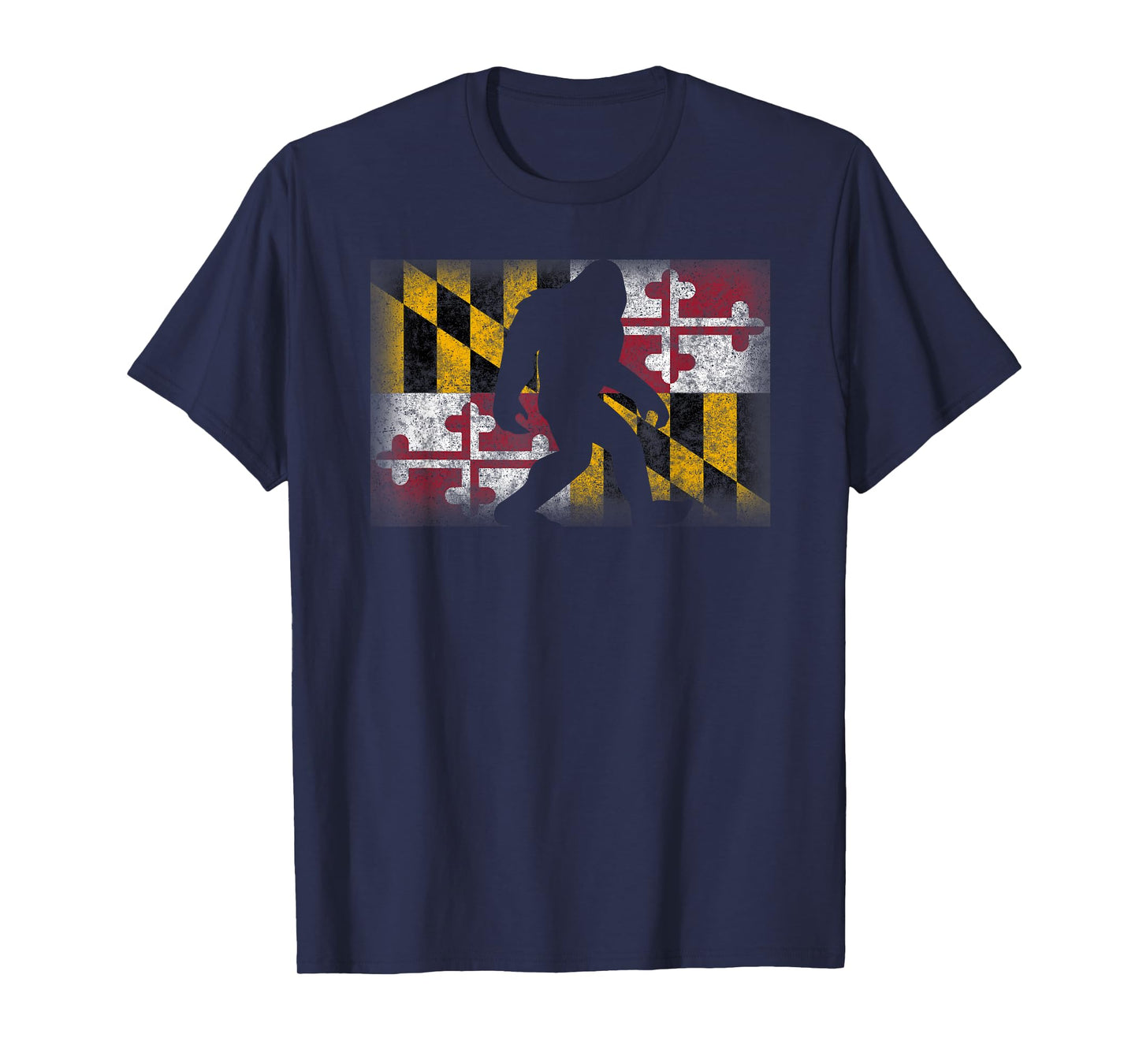 Maryland State Flag Bigfoot Shirt Funny Sasquatch Souvenir T-Shirt