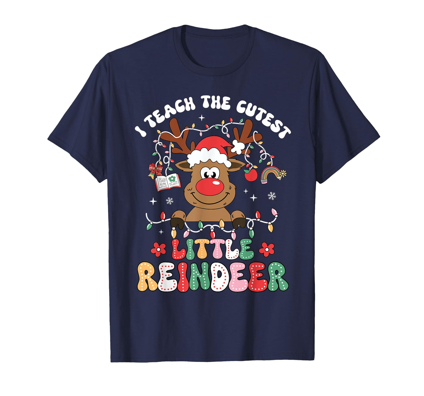 Christmas Teacher I Teach The Cutest Little Reindeer Kid Boy T-Shirt