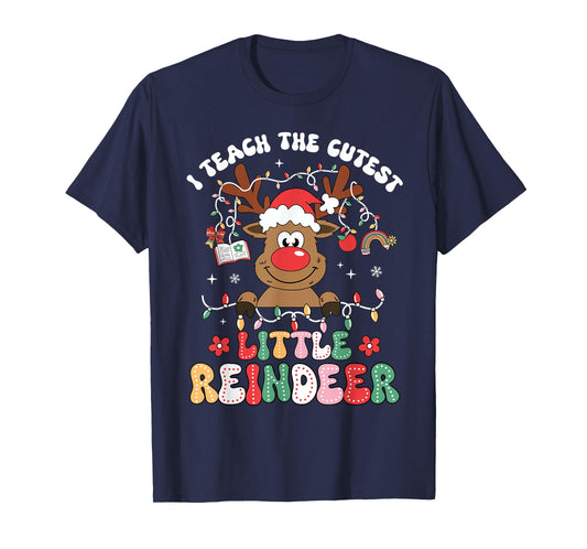 Christmas Teacher I Teach The Cutest Little Reindeer Kid Boy T-Shirt