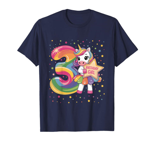 3 Year Old Unicorn 3nd Birthday Girl T-Shirt