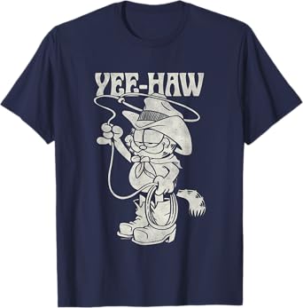 Garfield Cowboy Yee-Haw Vintage Retro Big Chest Portrait T-Shirt