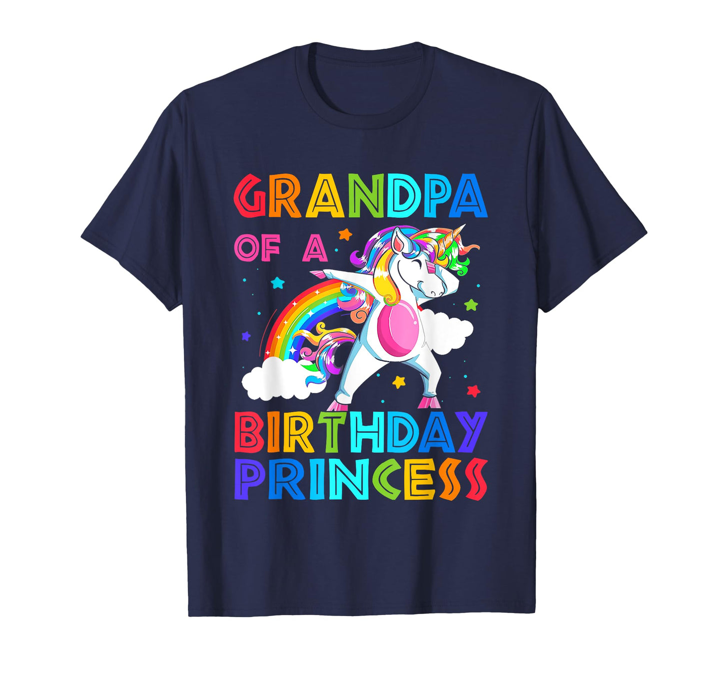 Grandpa Of The Birthday Princess Unicorn Rainbow Gifts T-Shirt