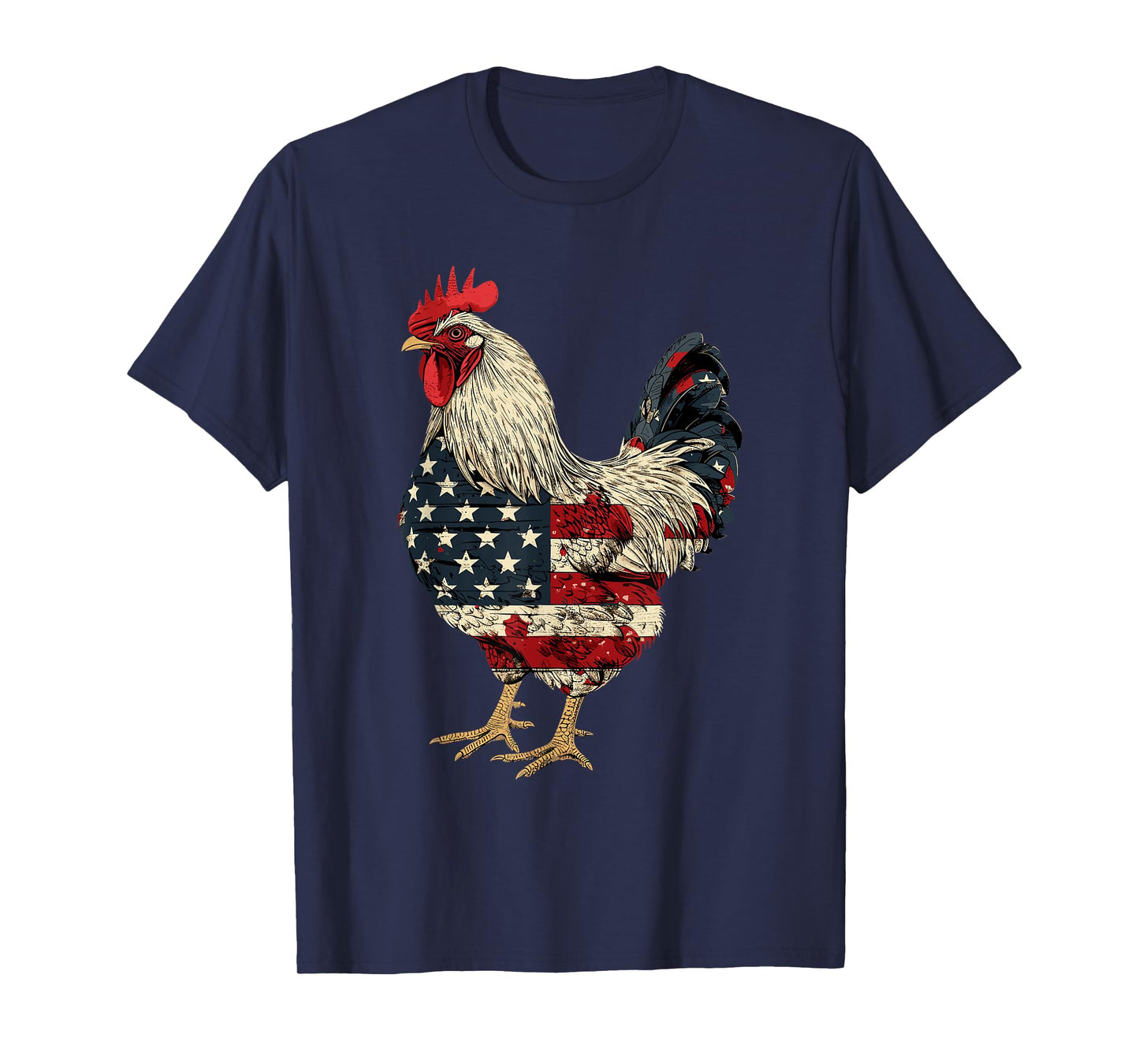 Chicken Farm Patriotic Farmer 4th Of July USA American Flag T-Shirt for Women Men
