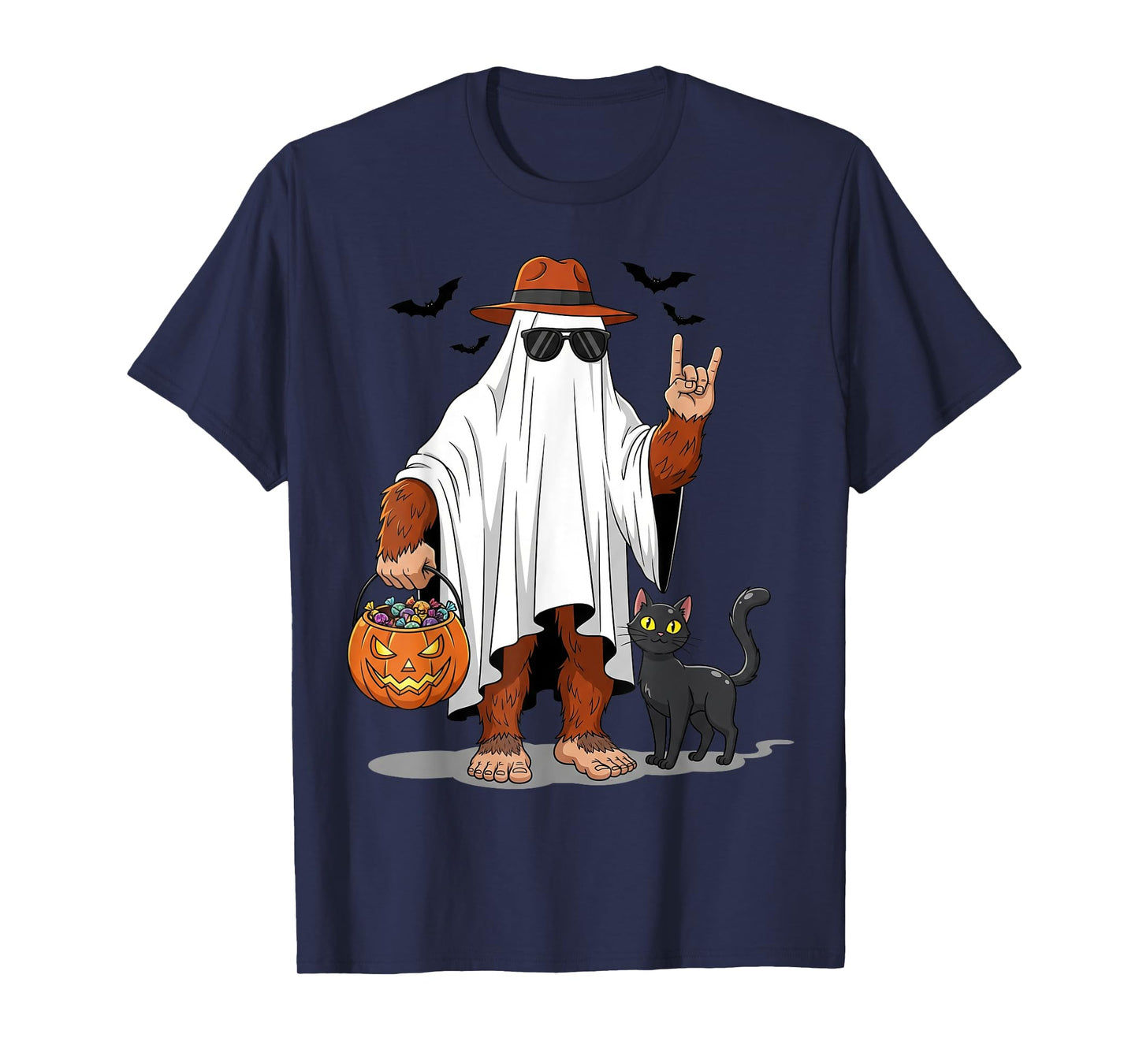Bigfoot Ghost Halloween Costume Sasquatch Women Men Kid T-Shirt