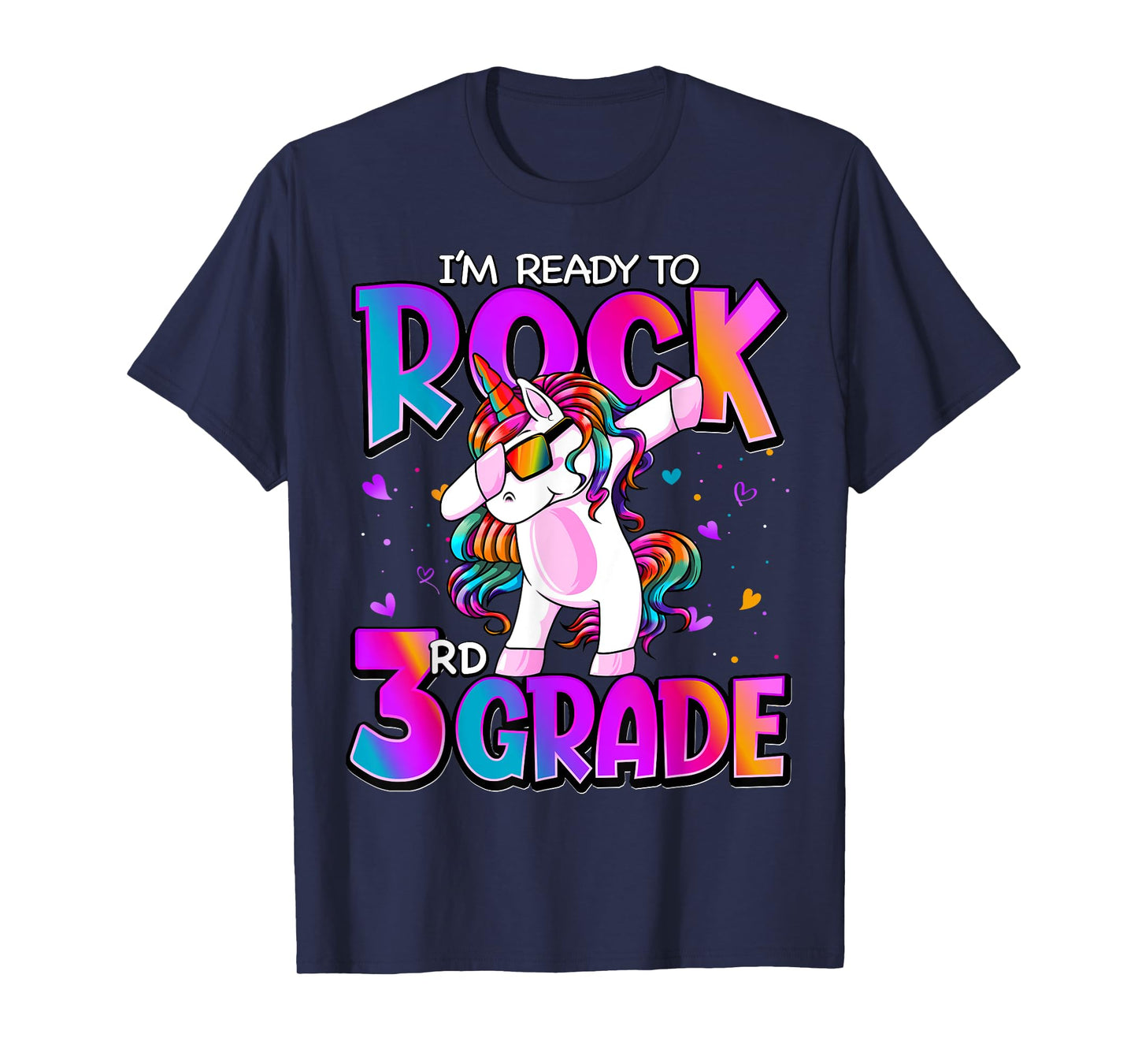 I'm Ready To Rock 3rd Grade Unicorn Back To School Girls T-Shirt