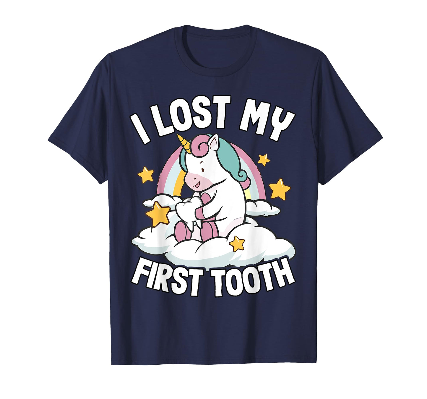 I Lost My First Tooth Girl Tooth Fairy Teeth Out Unicorn T-Shirt