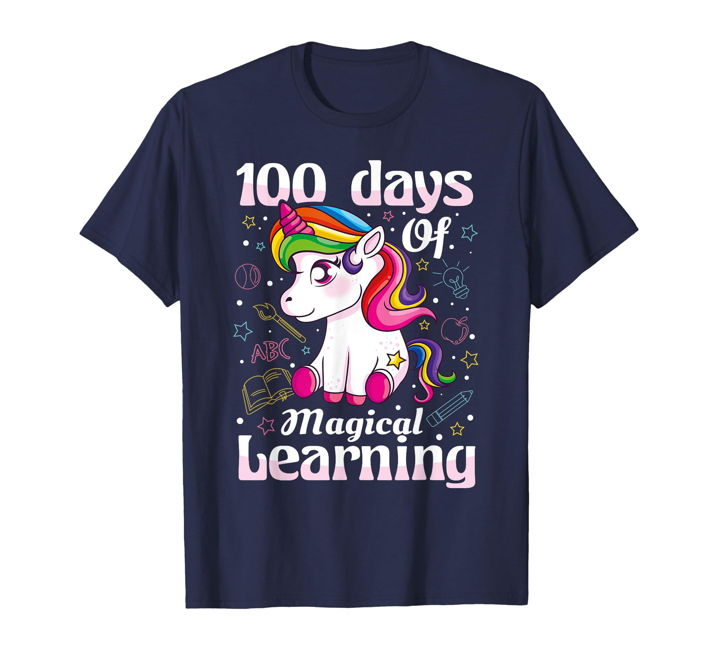 100th Day of School Unicorn Girls 100 Days of School T-Shirt