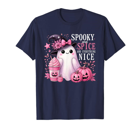 Spooky and Spice and Everything Nice Halloween Pink T-Shirt