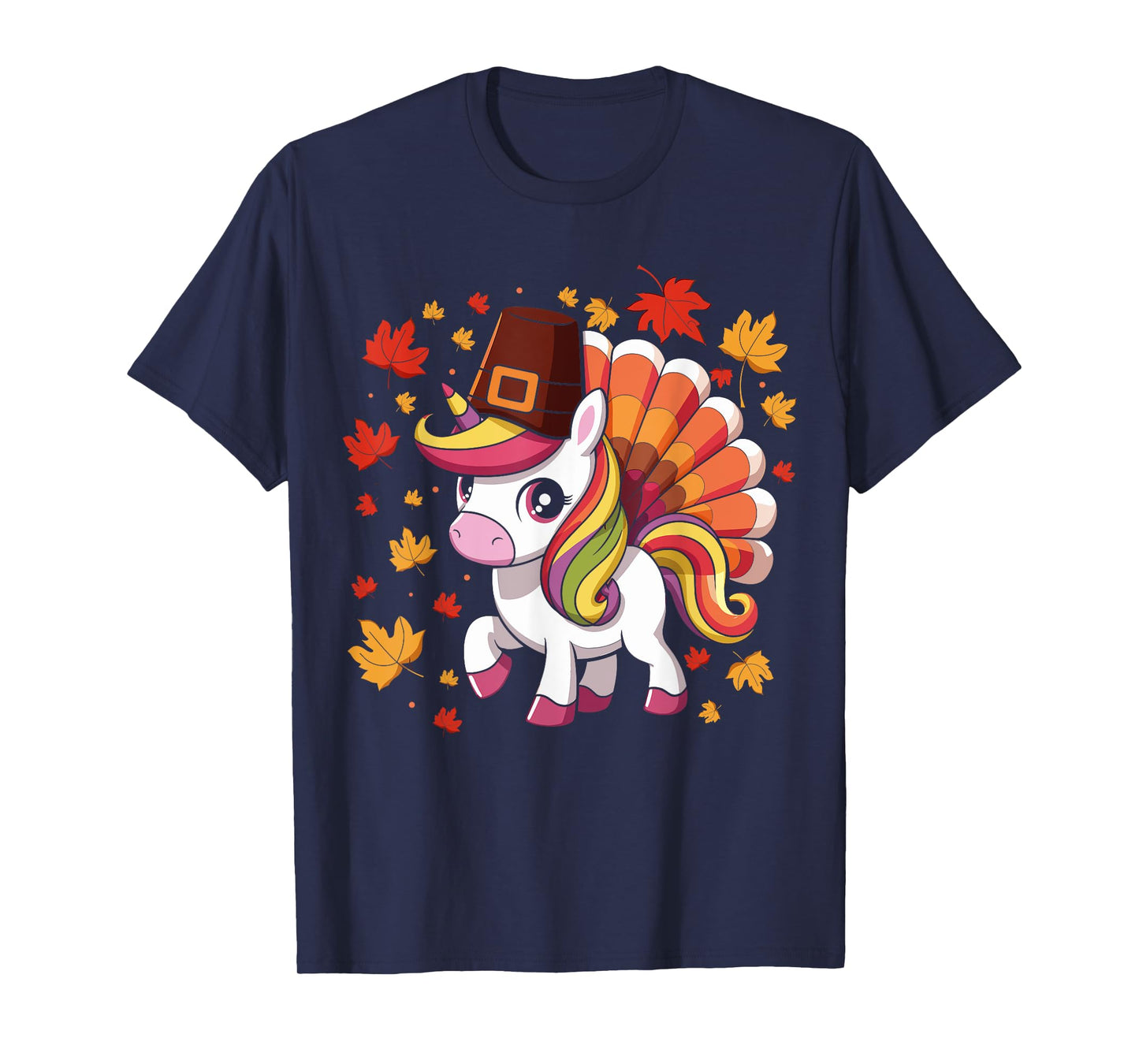 Cute Unicorn Turkey Funny Thanksgiving For Girls Toddlers T-Shirt