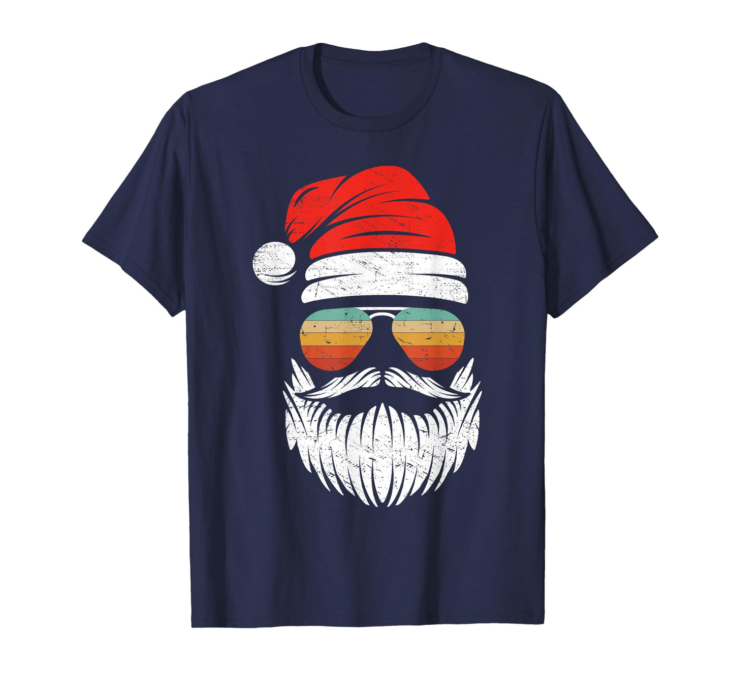 Santa Face Retro Sunglasses Christmas Xmas Men Women Kids T-Shirt