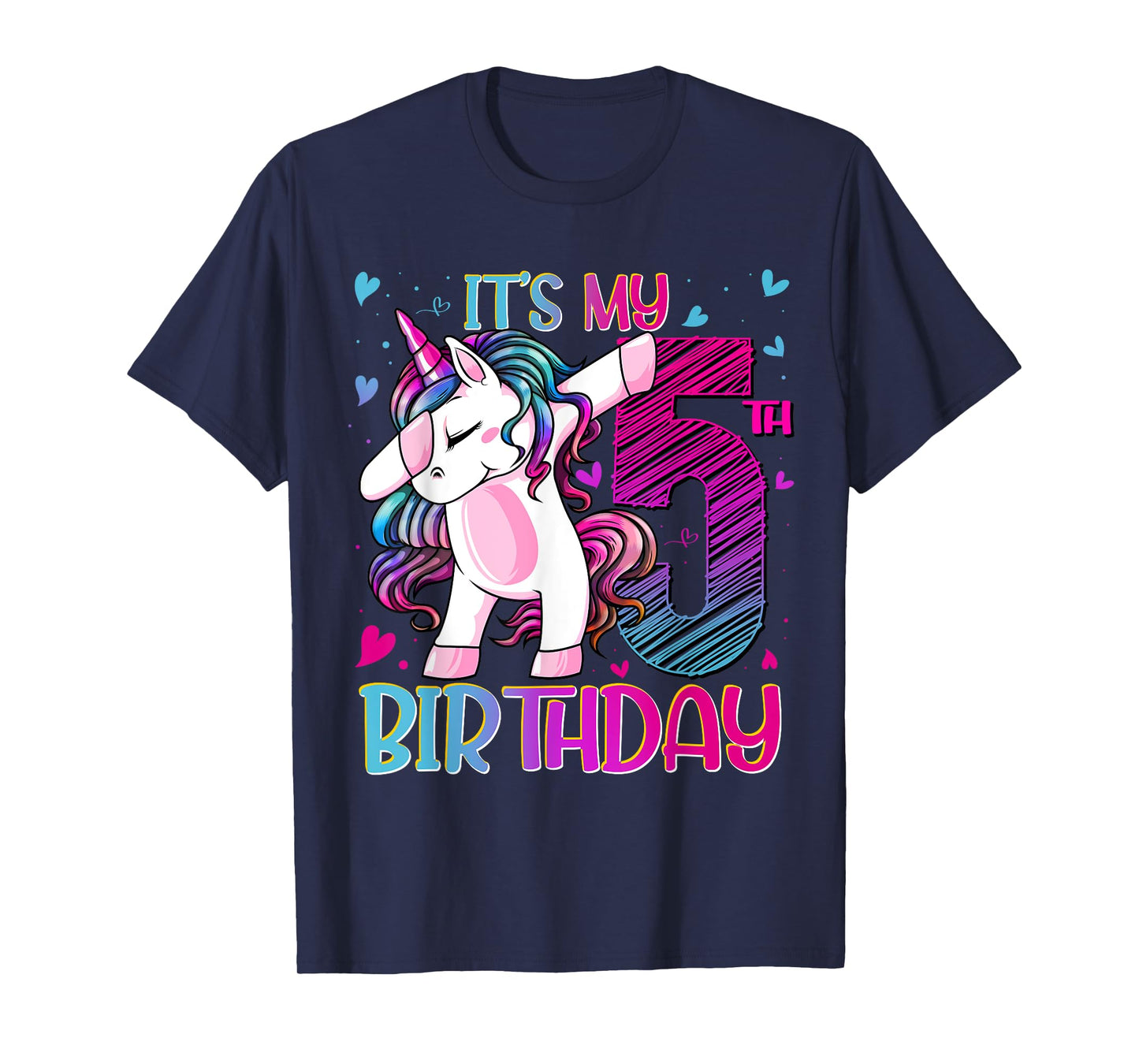 5 Year Old Unicorn Dabbing 5th Birthday Girl Unicorn Party T-Shirt