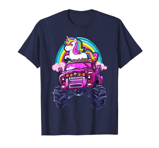 Monster Truck Unicorn Birthday Party Monster Truck Girl T-Shirt