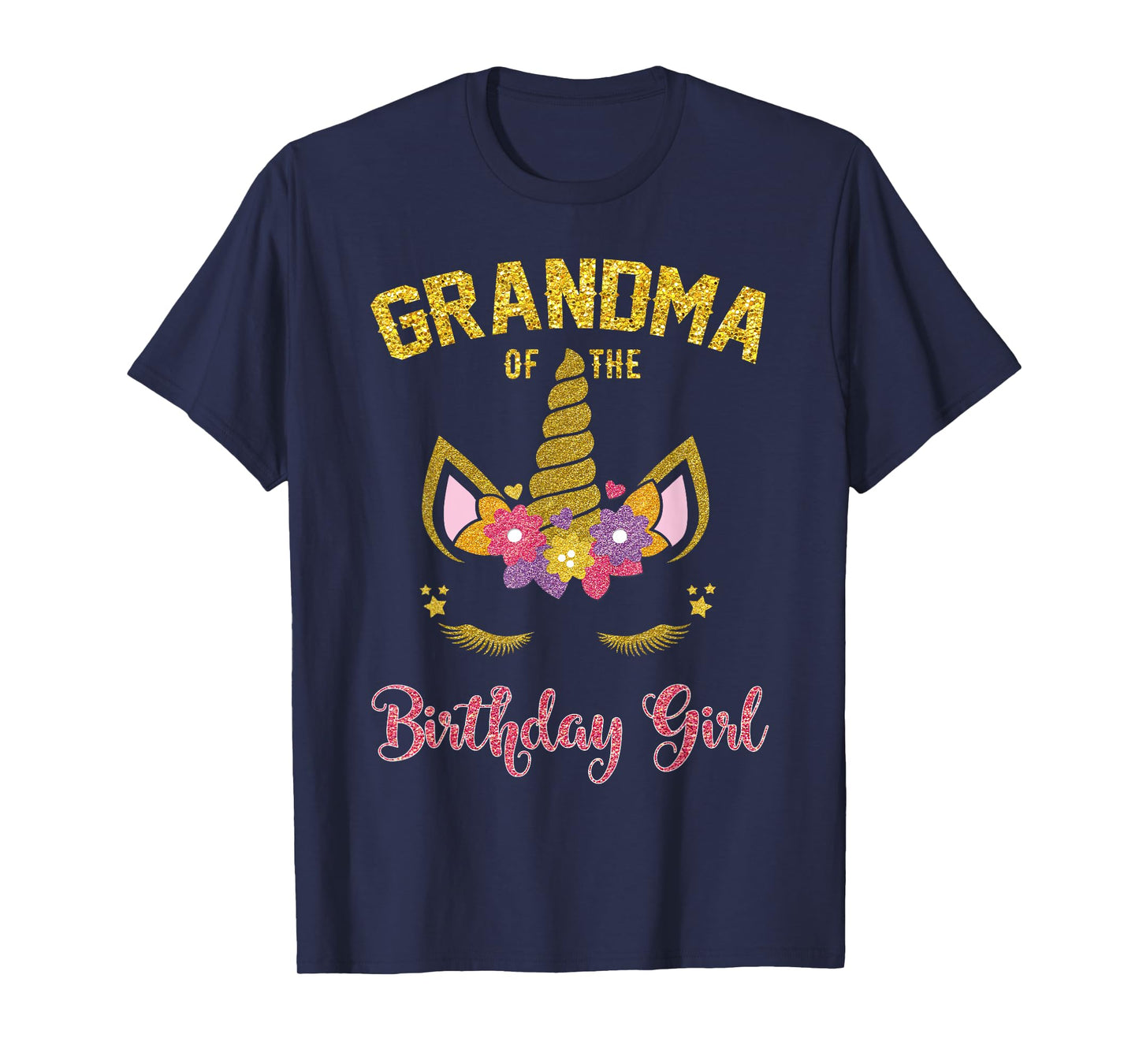 Grandma Of The Birthday Girl Unicorn Outfit Matching T-Shirt