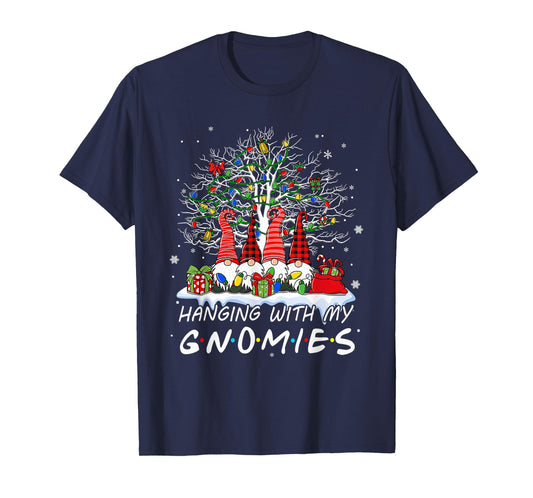 Funny Christmas Gnome Hanging With My Gnomies Xmas Men Women T-Shirt