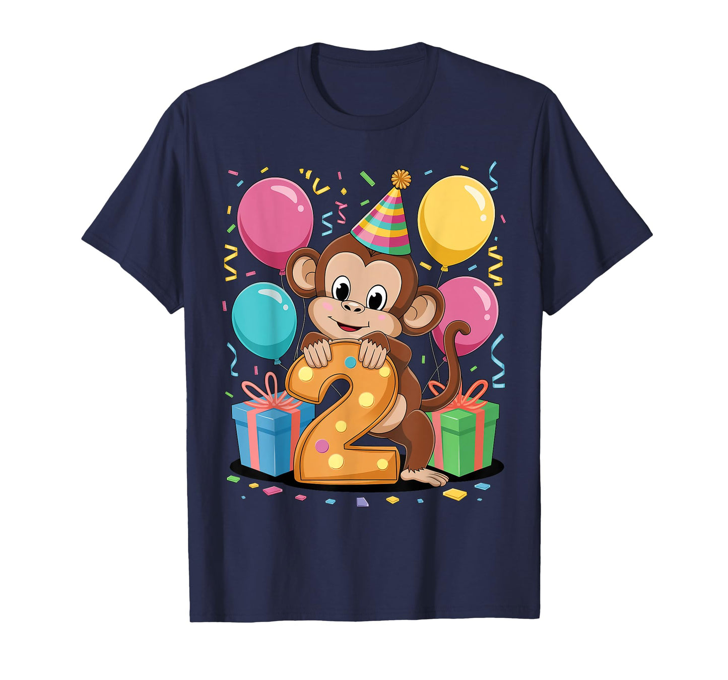 Monkey 2nd birthday boy girl 2 years old second two Monkey T-Shirt