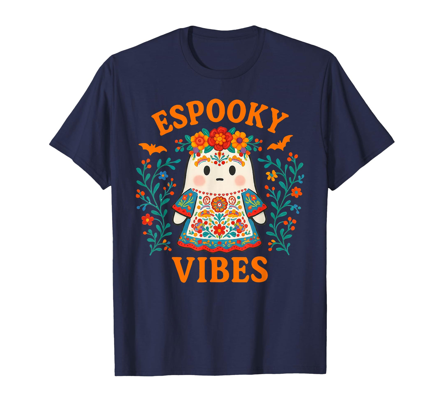 Espooky Vibes Maestra Halloween Spanish Mexican Boho Ghost T-Shirt