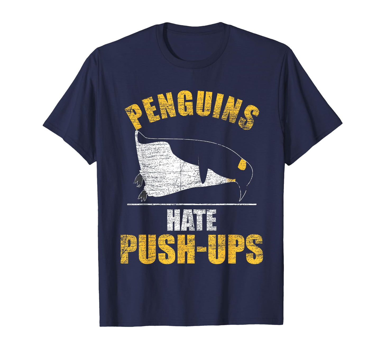 Penguin T-Shirt Penguins Hate Push-Ups - Training Workout T-Shirt
