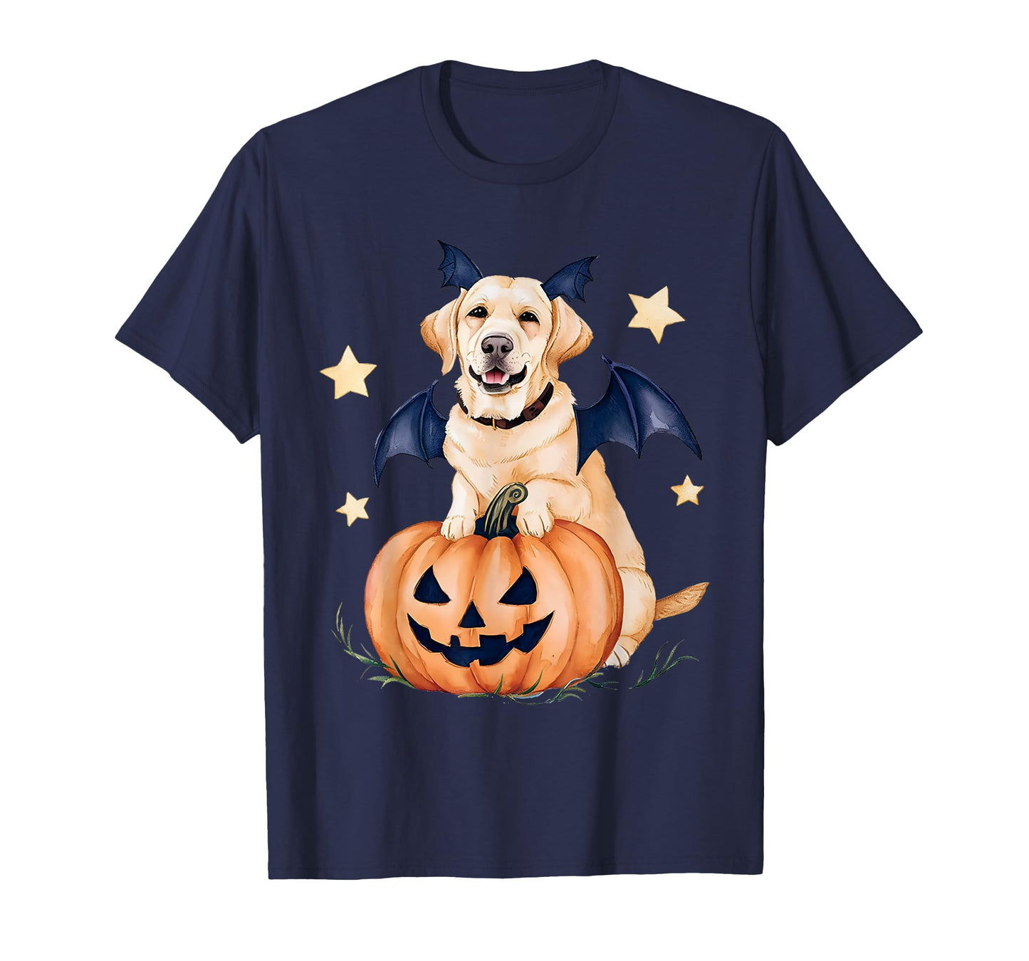 Labrador Pumpkin Witch Golden Labrador Halloween Ghost Dog T-Shirt