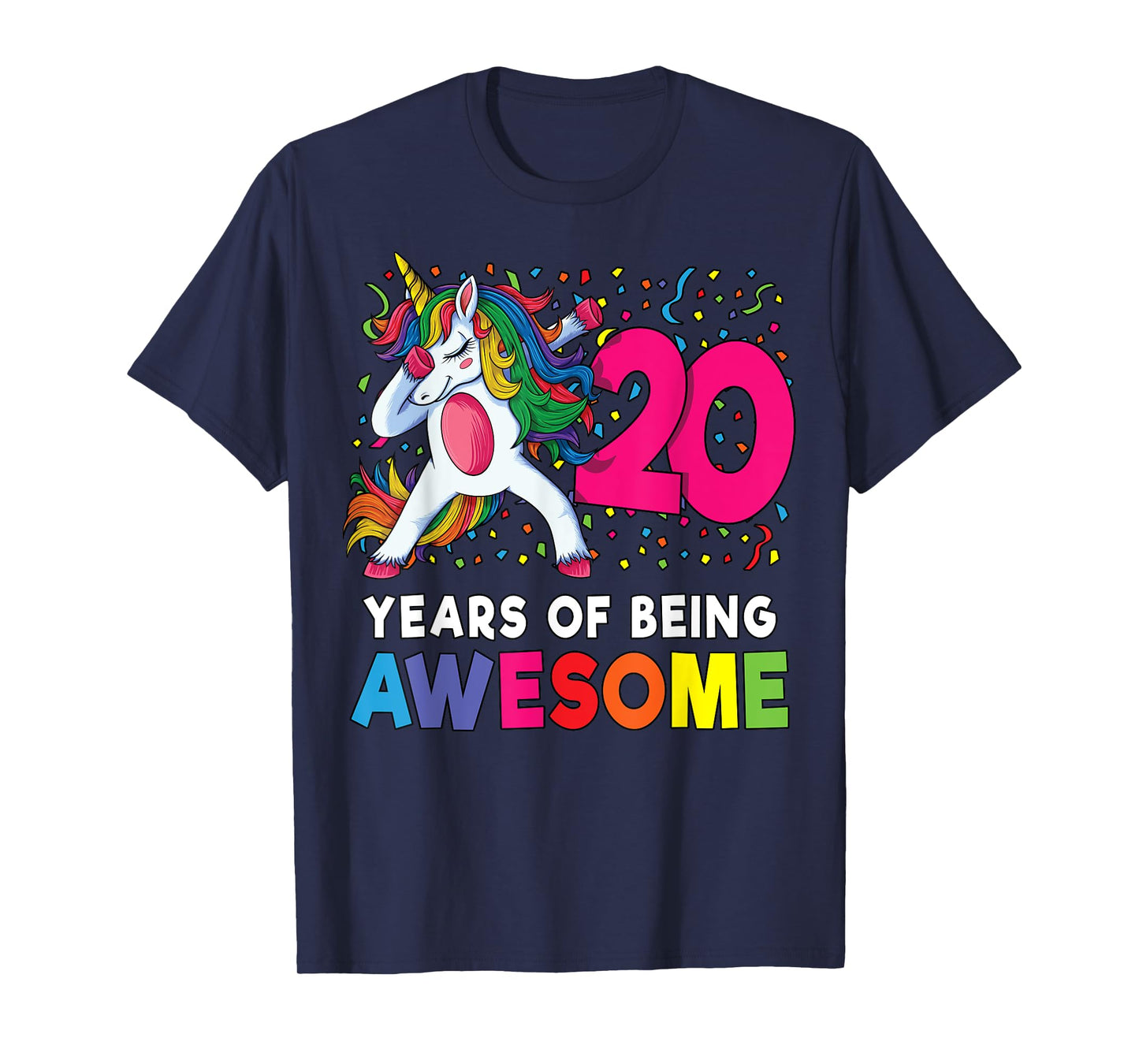 20th Birthday Dabbing Unicorn Party Gift 20 Years Old Girls T-Shirt
