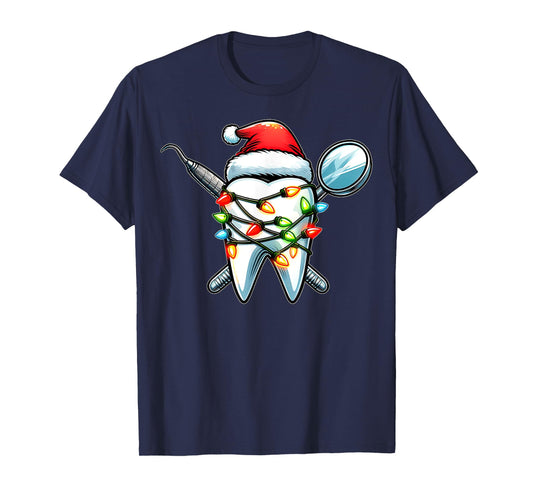 Dentist Dental Assistant Hygiene Christmas Hat Xmas T-Shirt