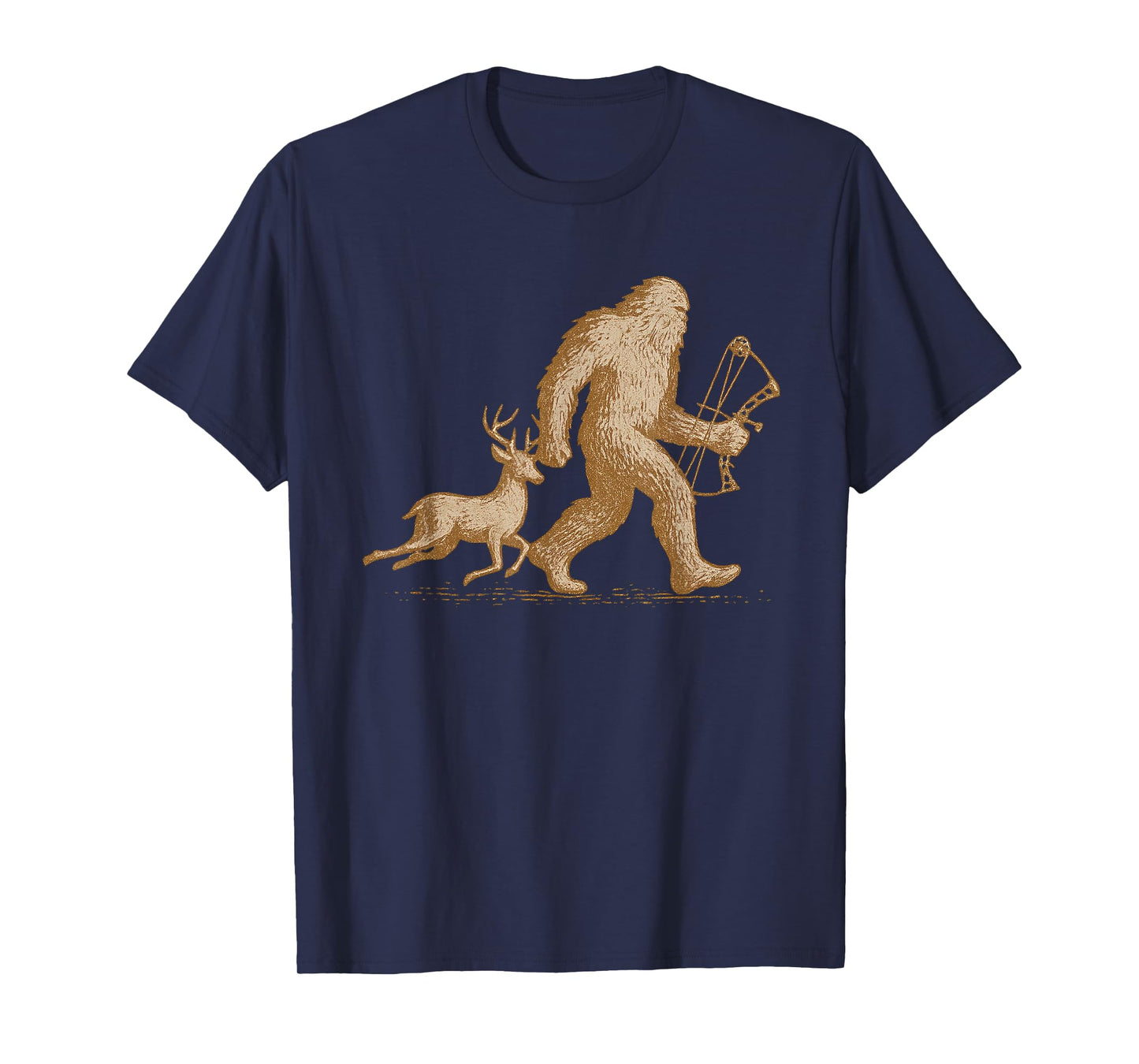 Bigfoot Deer Hunting Funny Sasquatch Deer Bow Hunting T-Shirt
