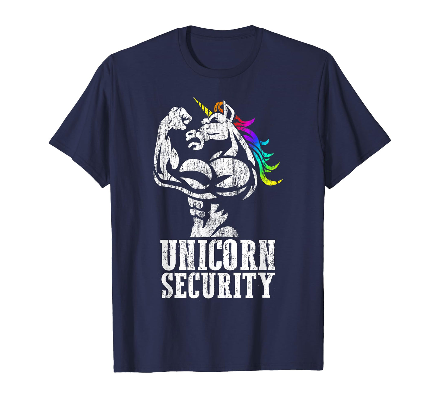 Unicorn Security Rainbow Muscle Manly Funny Christmas Gift T-Shirt