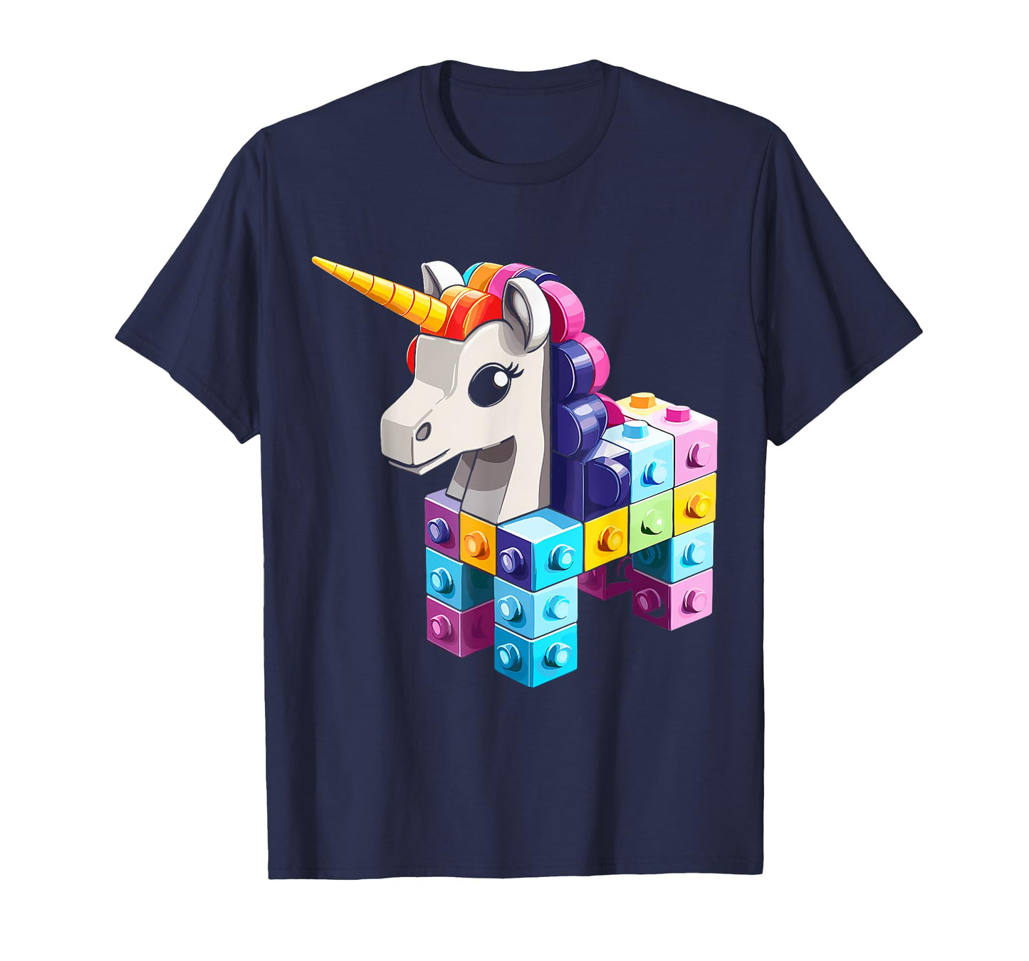 Master Builder Bricks Blocks Play Toys Unicorn Youth Kids T-Shirt