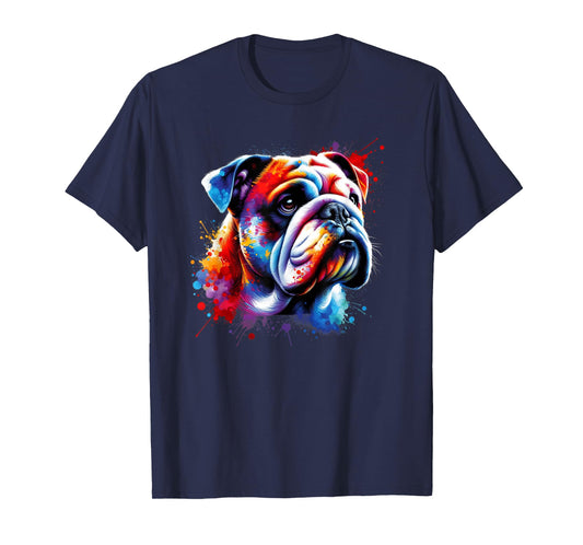 Colorful Splash Art Bulldog English Bulldogs T-Shirt