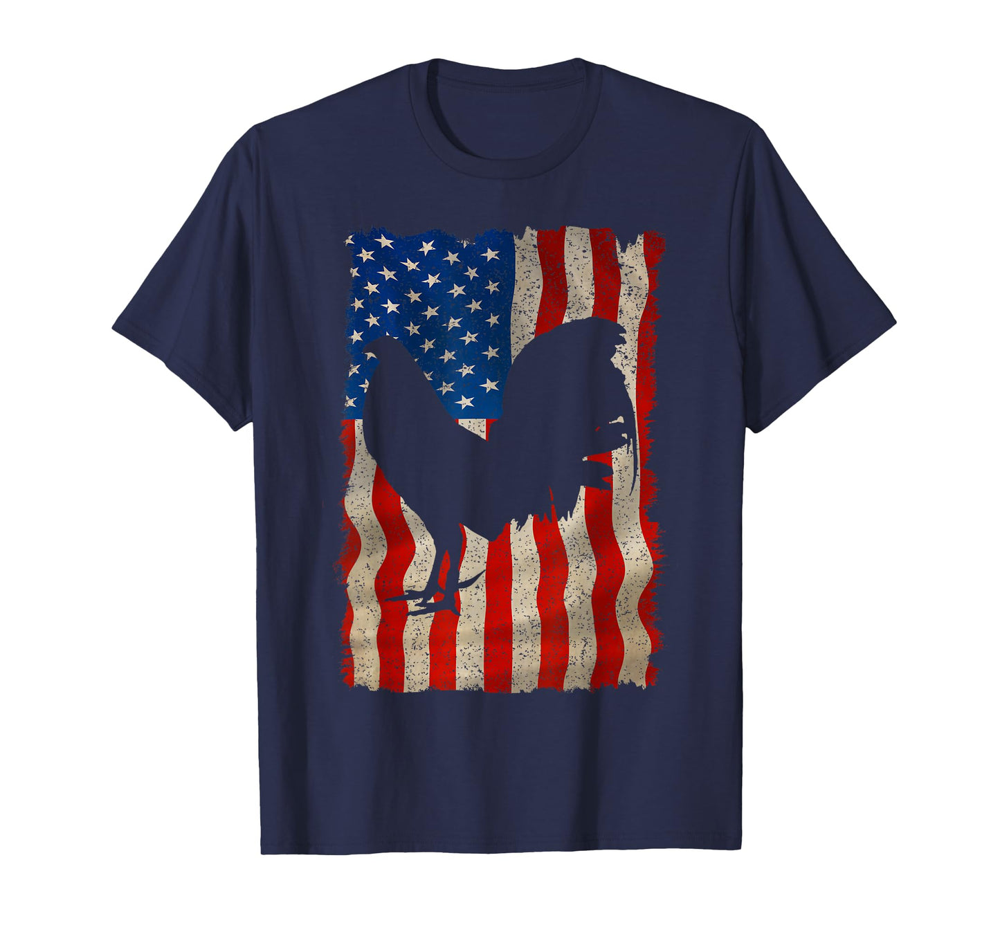 Rooster Vintage US Flag Cock Fight T-Shirt