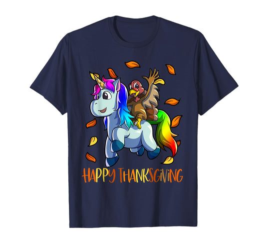 Unicorn Thanksgiving Shirt Girls Kids Unicorn Turkey T-Shirt