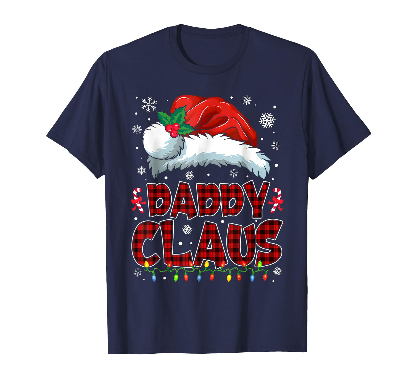 Daddy Claus Christmas Lights Pajama Family Group Matching T-Shirt