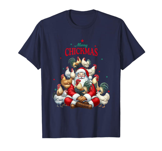 Funny Christmas Chicken Merry Chickmas T-Shirt