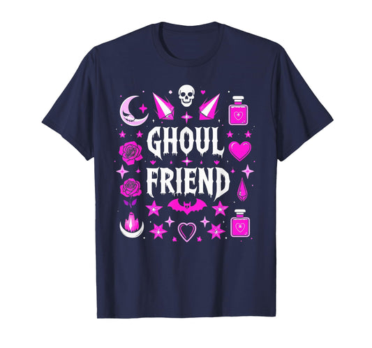 Witchy Pink Ghoul Friend Halloween Collage Womens Top T-Shirt