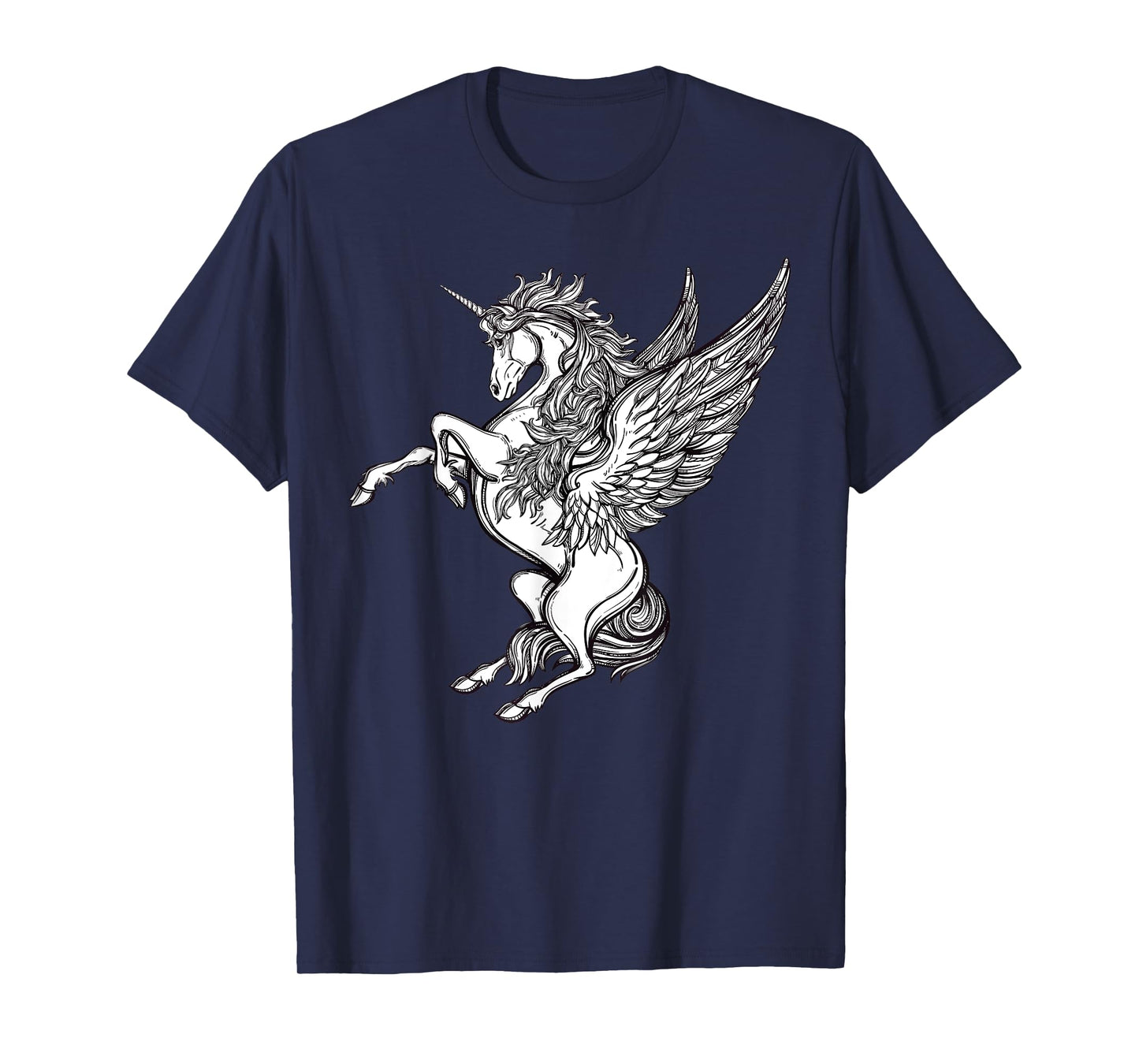 Victorian Unicorn Tshirt - Magic Fairy Pegasus Engraving Tee T-Shirt