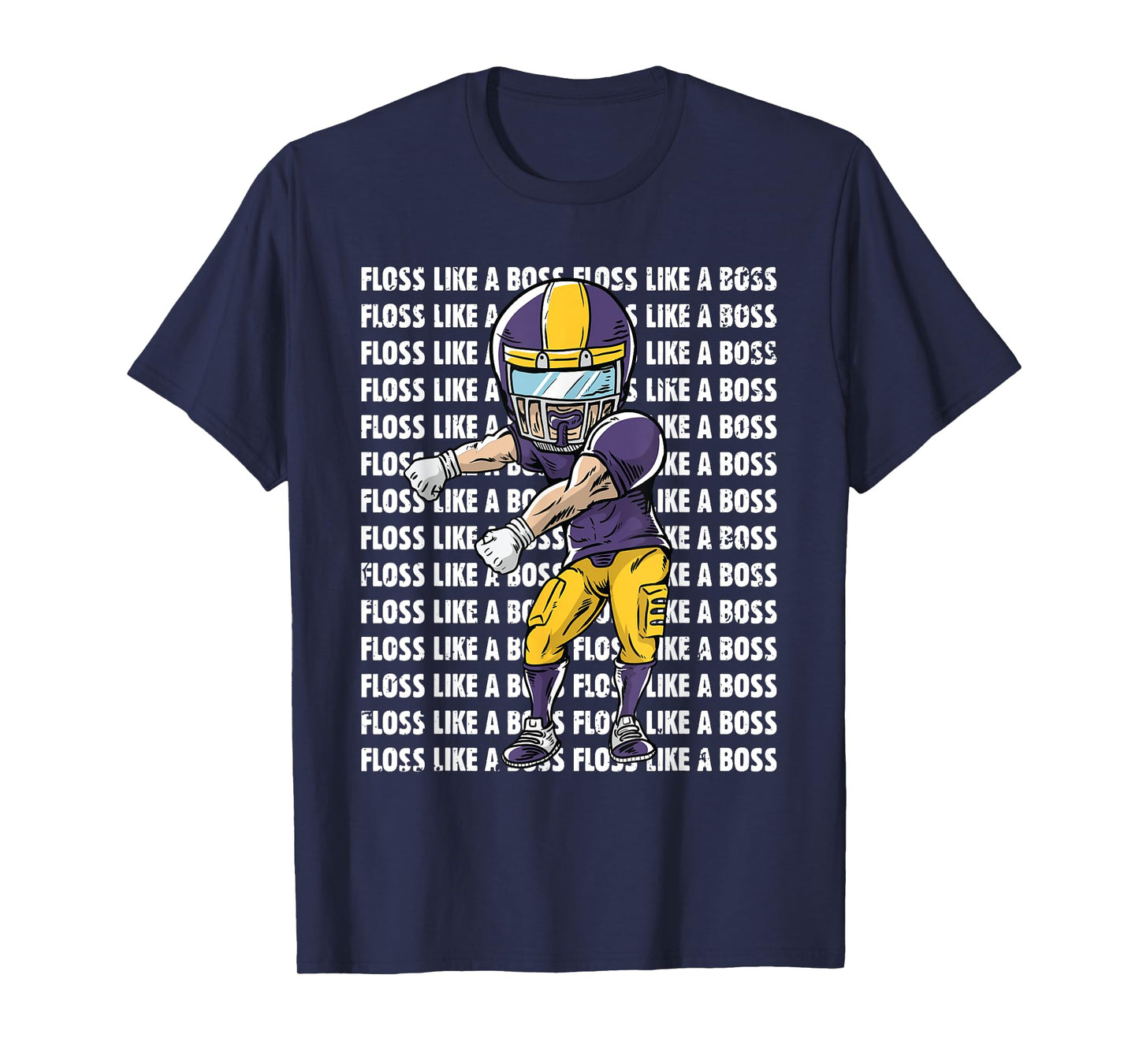 Floss Like A Boss Youth Shirt - Gold Purple Football TShirt T-Shirt