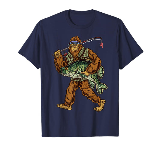Crappie Fishing Bigfoot Panfishing Fishermen T-Shirt
