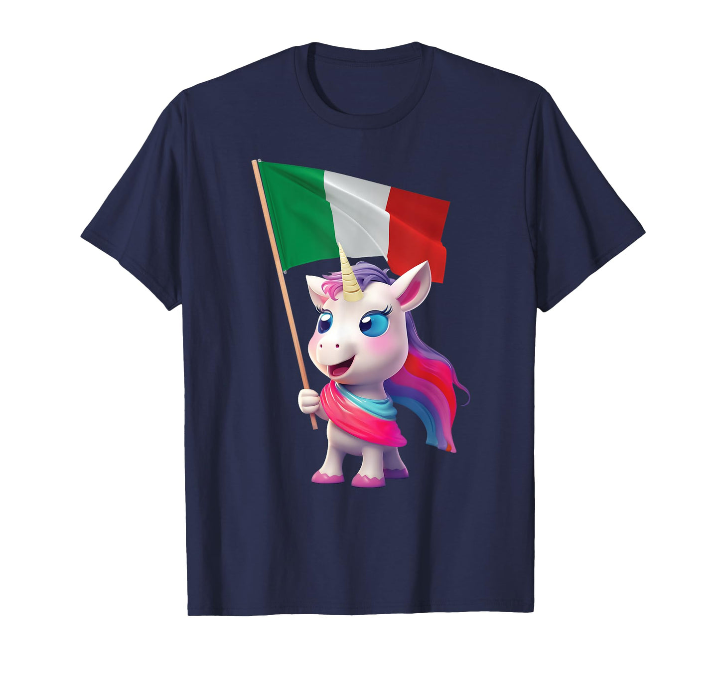 Italy Flag Unicorn Italian Italia Rome Pizza Kids Adorable T-Shirt