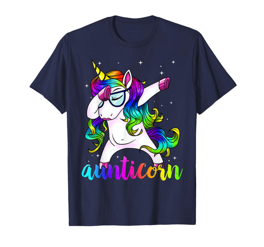 Aunticorn Aunty Dabbing Unicorn Auntie Aunt Christmas Gift T-Shirt
