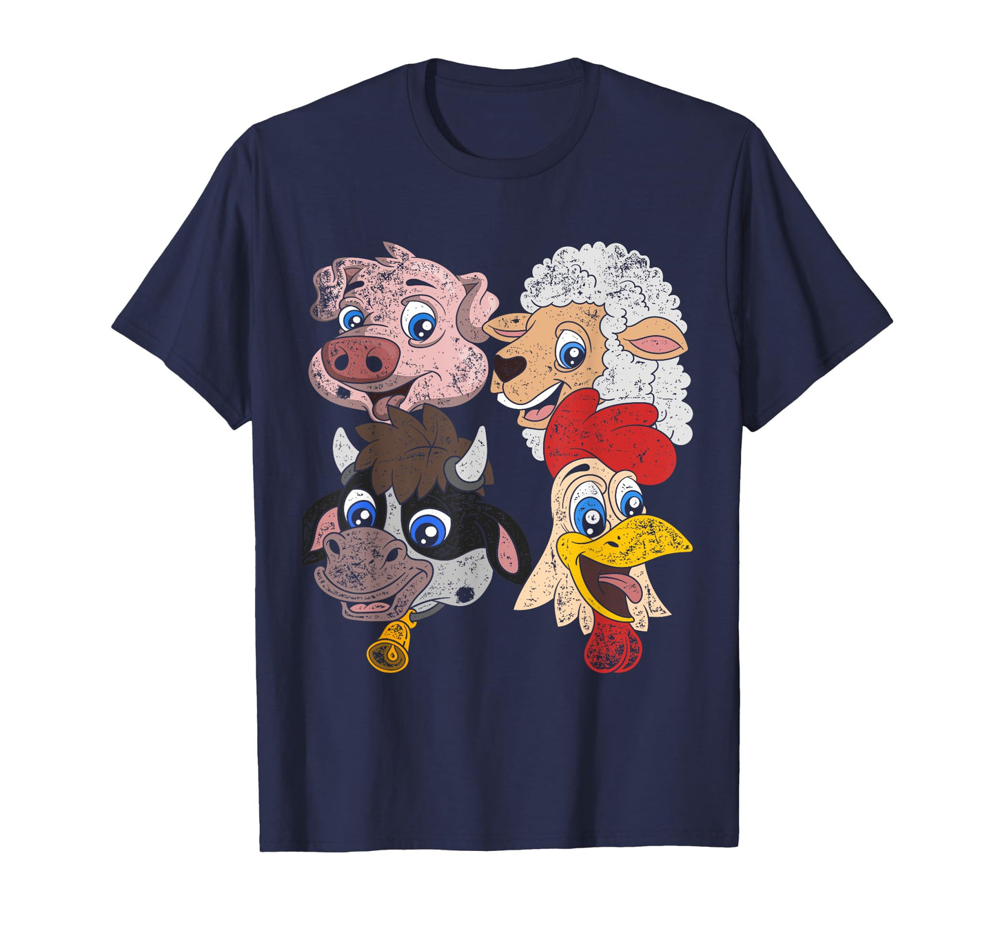 Pig Sheep Cow Chicken Kids Toddlers Funny Farm Squad Animal T-Shirt