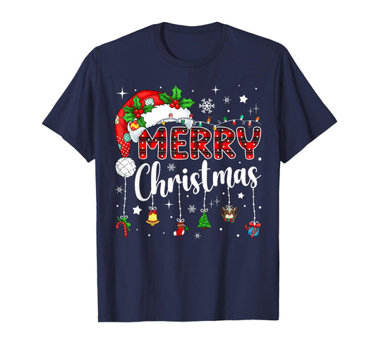 Merry Christmas Red Santa Hat Reindeer Xmas Matching Family T-Shirt