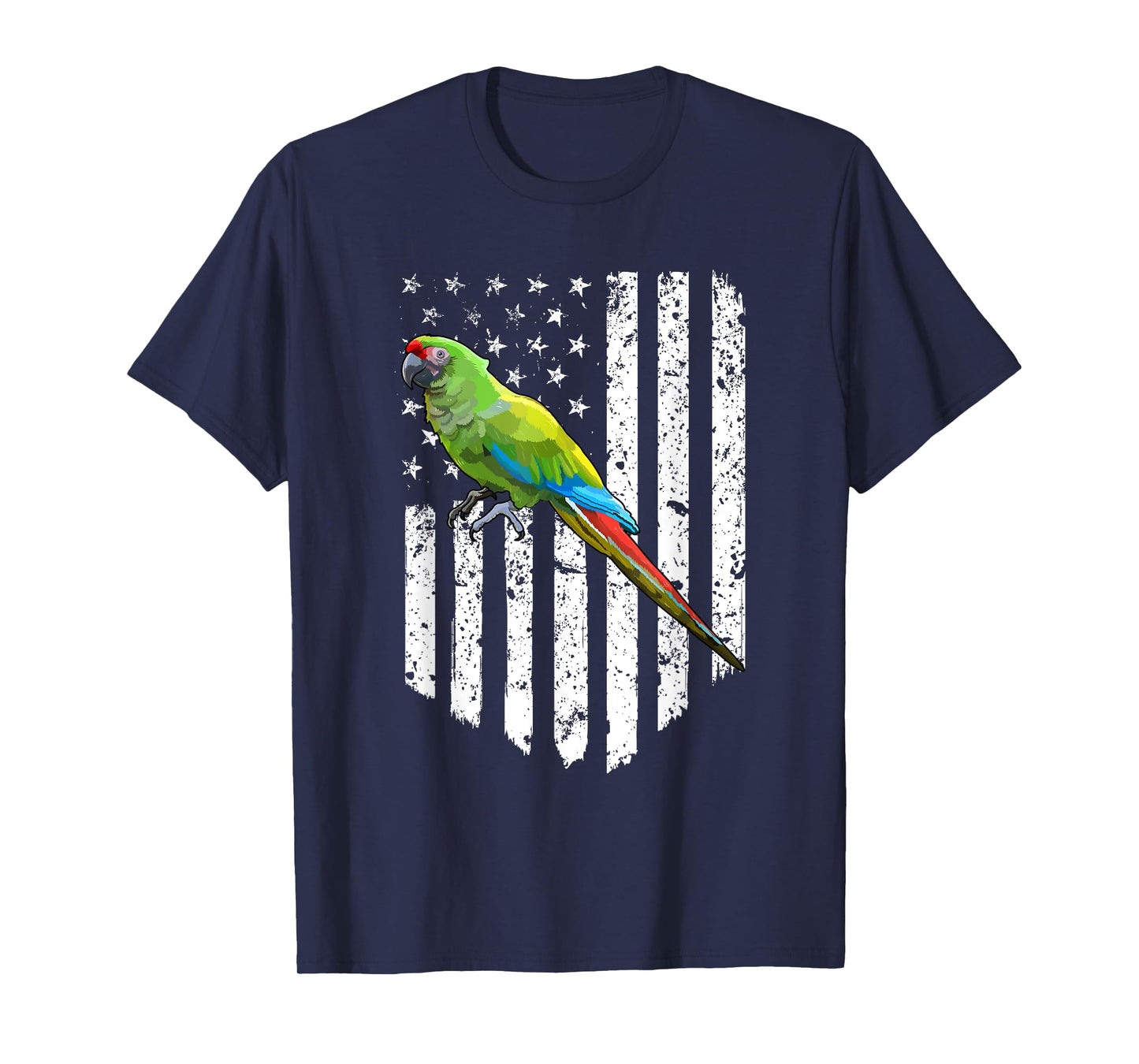 White American Flag Military Macaw Bird 4th Of July Women Men T-Shirt
