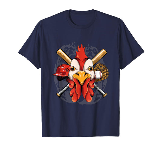 Baseball Player Chicken Pitcher Catcher Baseball Coach Farm T-Shirt