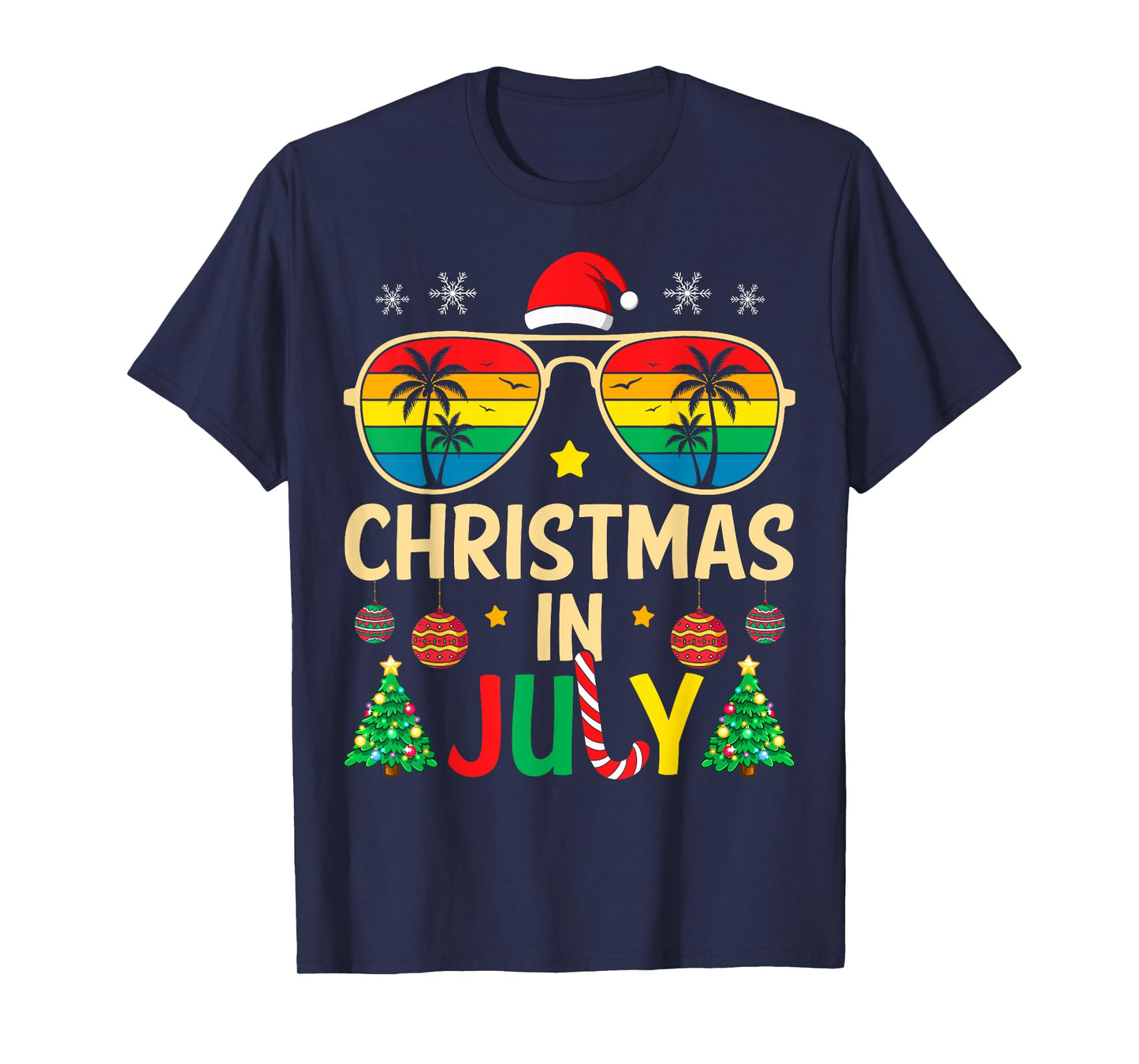 Christmas in July Santa Claus Sunglasses Beach Men Women Kid T-Shirt