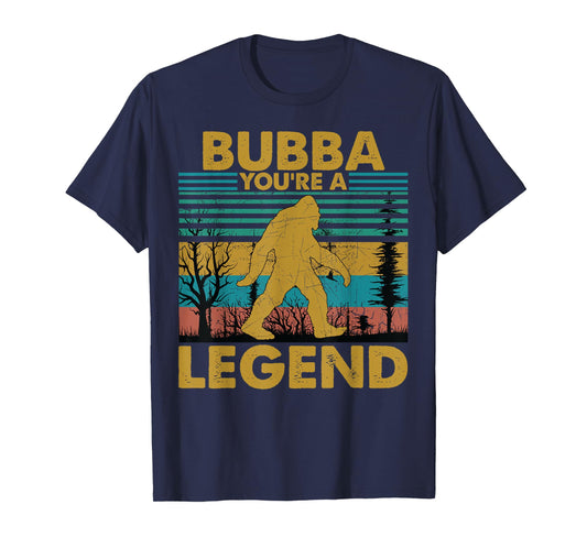 Bubba You're A Legend Retro Vintage Bigfoot Grandpa T-Shirt
