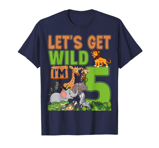 5 Year Old Zoo Birthday Safari Jungle Animal 5th Birthday T-Shirt