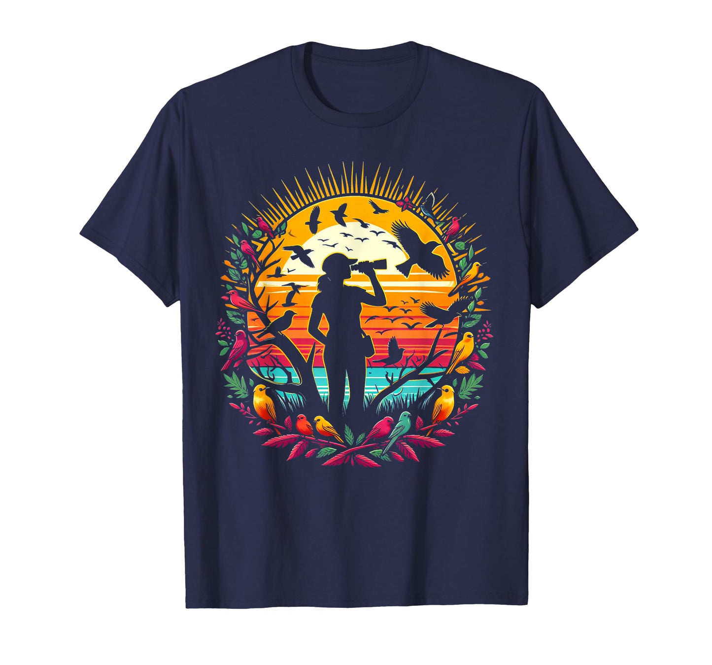 Fun Colorful BirdWatcer Birder Birding Women's Cute Bird T-Shirt