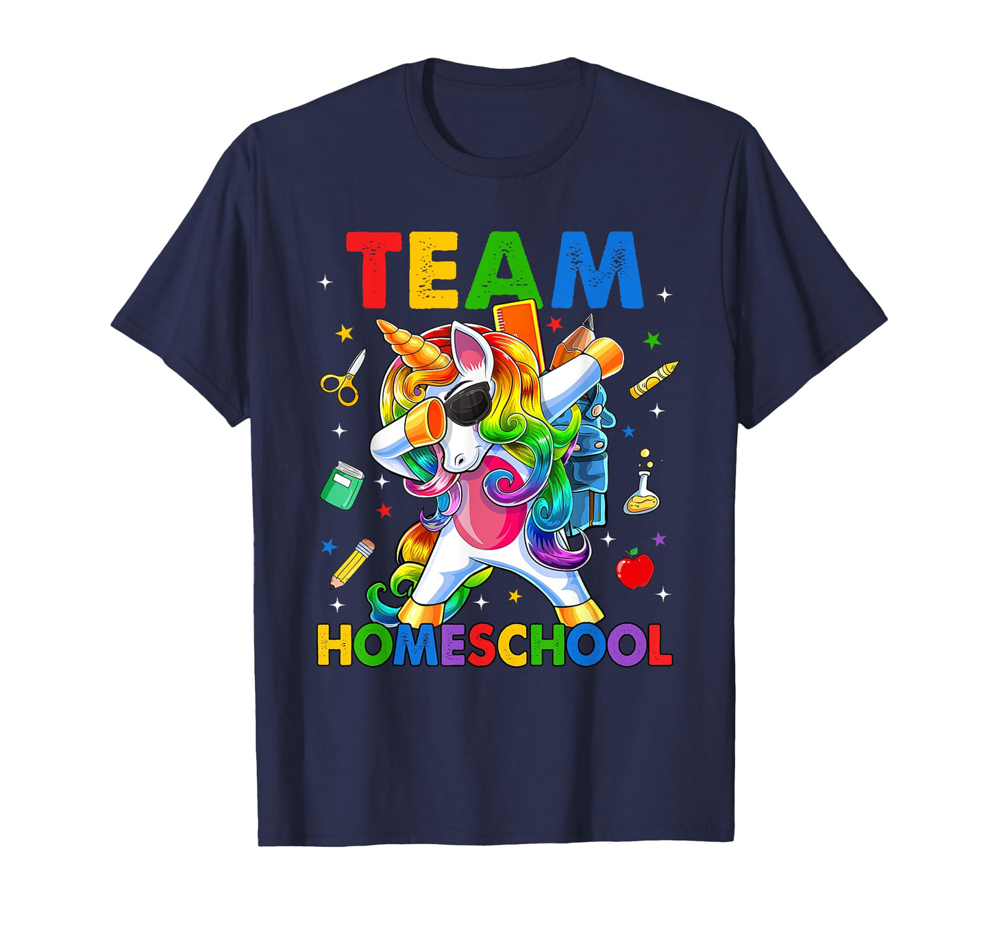 Team Homeschool Squad Dabbing Unicorn Back To School Kids T-Shirt