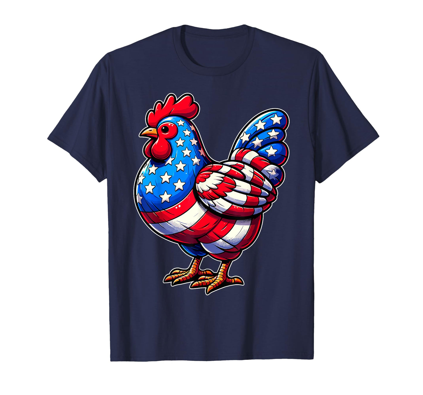 Chicken USA Flag Sunglasses 4th of July Patriotic Chicken T-Shirt for Women Men