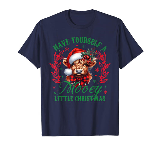 Have Yourself A Mooey Little Christmas Funny Cow Santa Women T-Shirt